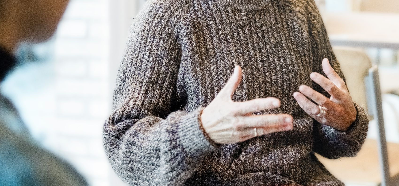 Gesticulating hands